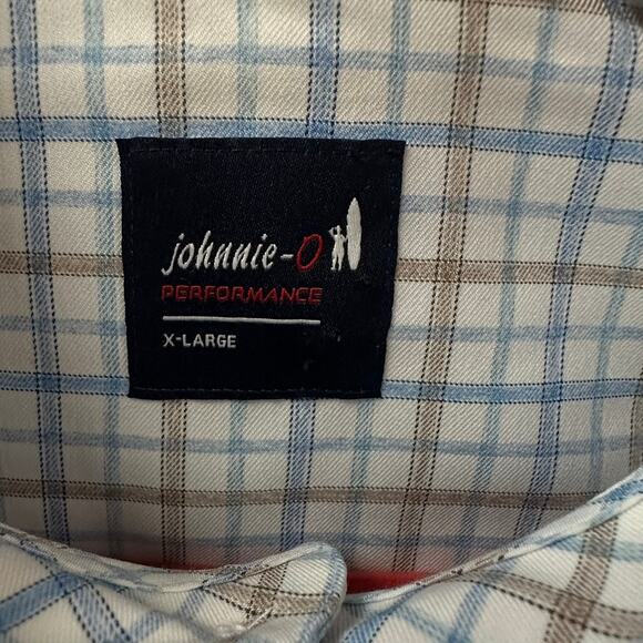 JOHNNIE-O Performance Biles Malibu Blue Plaid Button Shirt XL $138 NWT - Picture 5 of 9